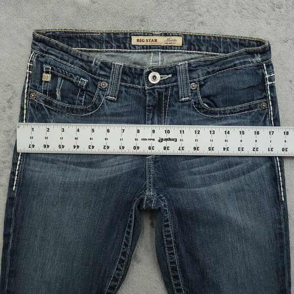 Big Star Jeans Women's 29 Mid-Rise Maddie Straight Denim 26.5" Inseam Distressed - Picture 5 of 16